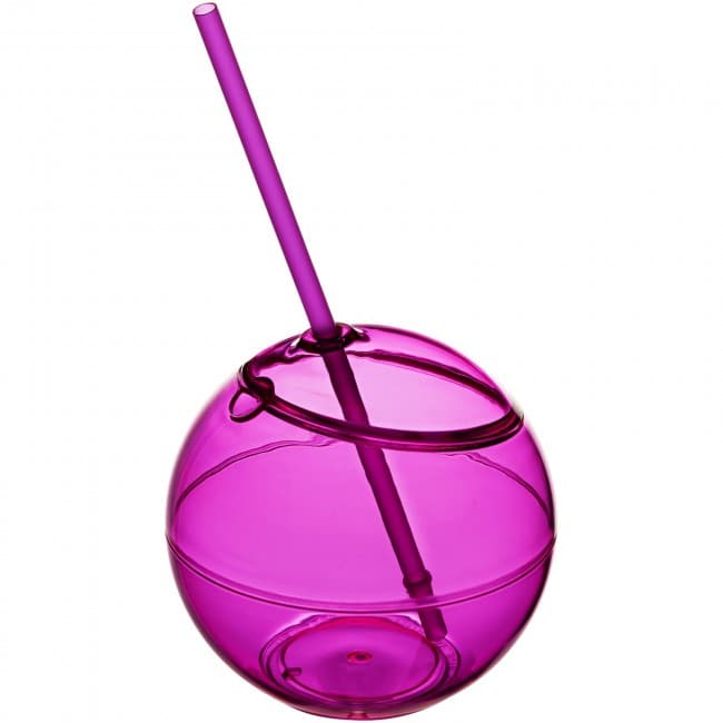 Custom Printed Fiesta 580 ml beverage ball with straw - Image 3