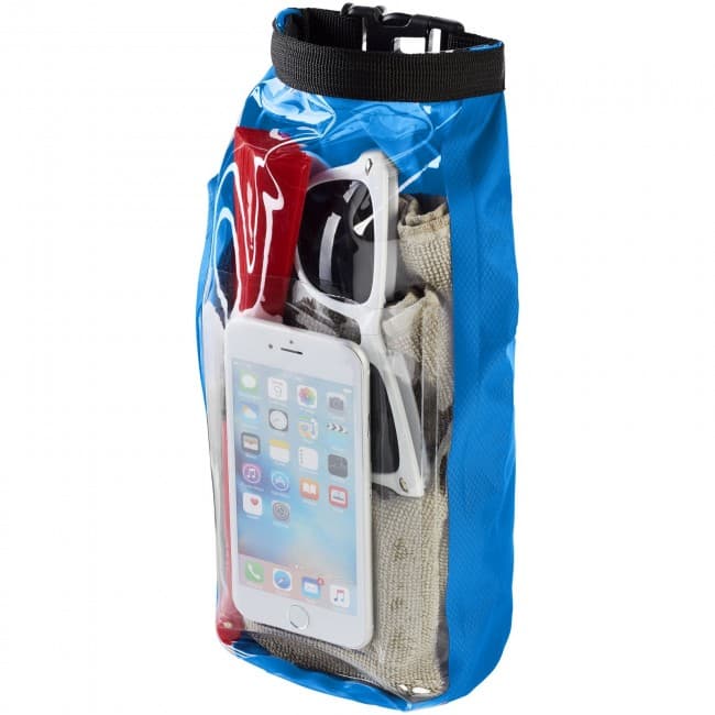 Custom Printed Tourist 2 litre waterproof bag with phone pouch - Image 1