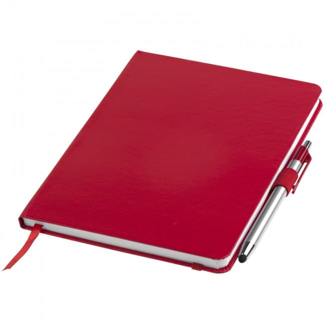 Custom Printed Crown A5 notebook with stylus ballpoint pen - Image 1