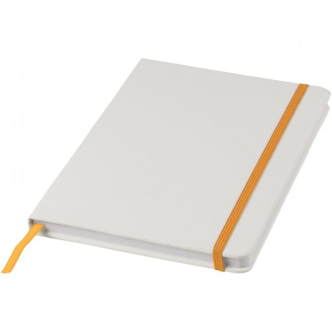 Custom Printed Spectrum A5 white notebook with coloured strap - Image 3