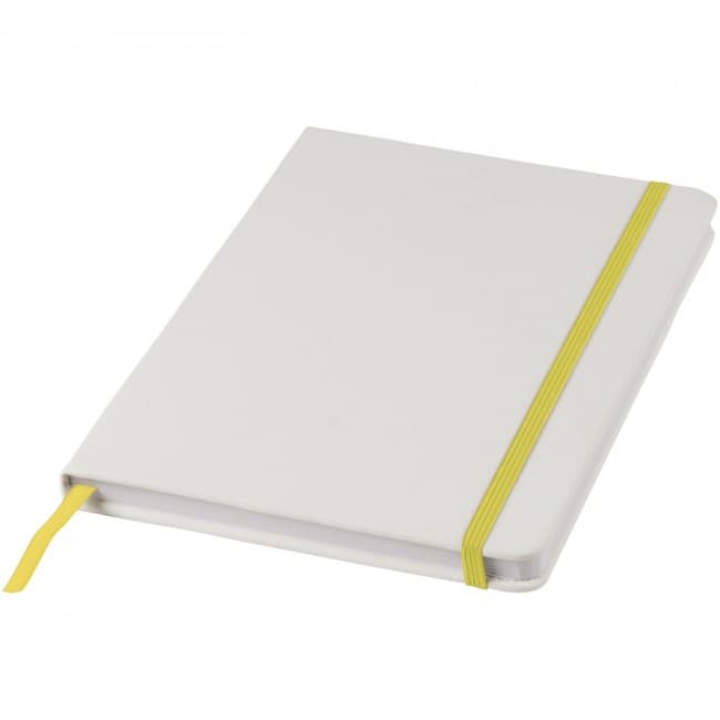 Custom Printed Spectrum A5 white notebook with coloured strap - Image 2