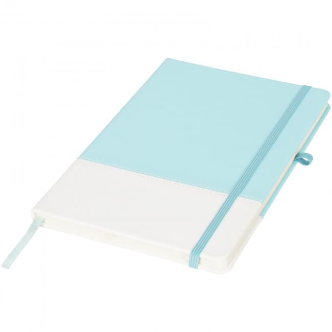 Custom Printed Two-tone A5 colour block notebook - Image 1