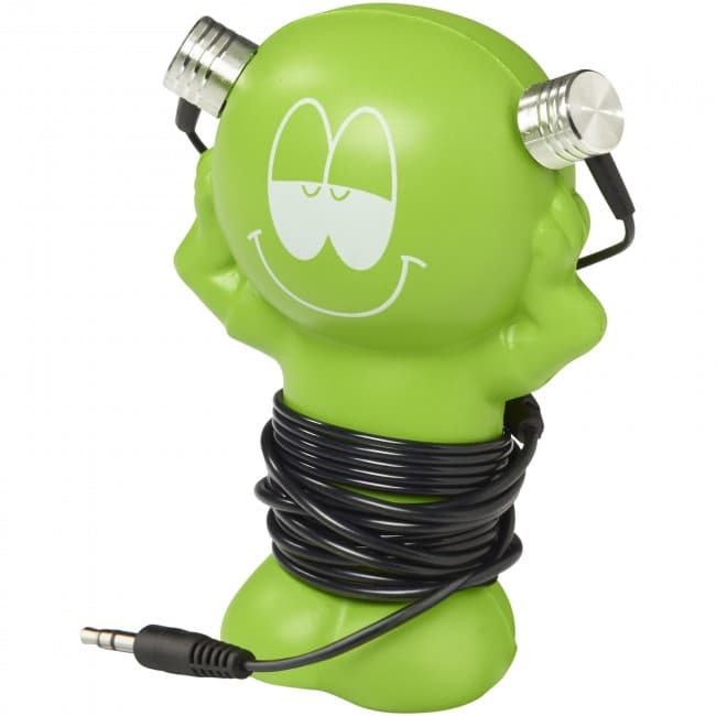 Custom Printed Best friend earbuds with amusing coiling stand - Image 1