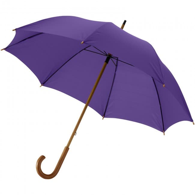 Custom Printed Jova 23'' umbrella with wooden shaft and handle - Image 4