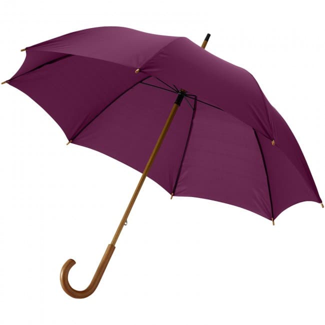 Custom Printed Jova 23'' umbrella with wooden shaft and handle - Image 3