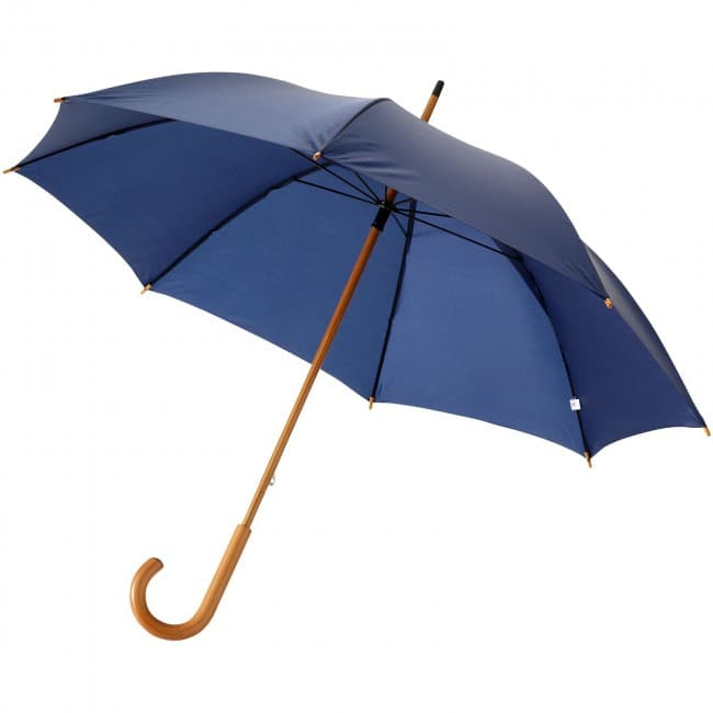 Custom Printed Jova 23'' umbrella with wooden shaft and handle - Image 1