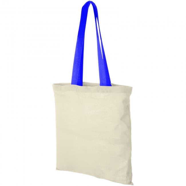 Custom Printed Nevada 100 g/m² cotton tote bag with coloured handles - Image 1