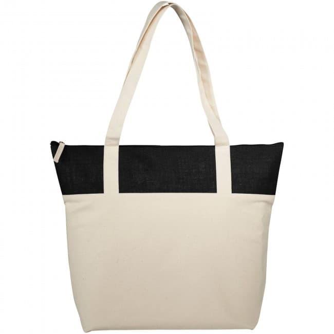 Custom Printed Jones tote bag made from 407 g/m² cotton and jute - Image 3