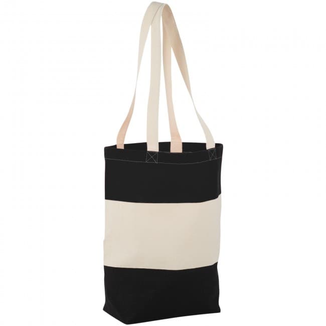 Custom Printed Colour-block 227 g/m² cotton tote bag - Image 4