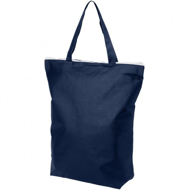 Custom Printed Privy zippered short handle non-woven tote bag - Image 9