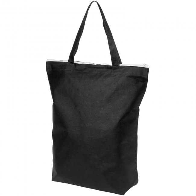 Custom Printed Privy zippered short handle non-woven tote bag - Image 8