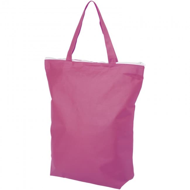 Custom Printed Privy zippered short handle non-woven tote bag - Image 3