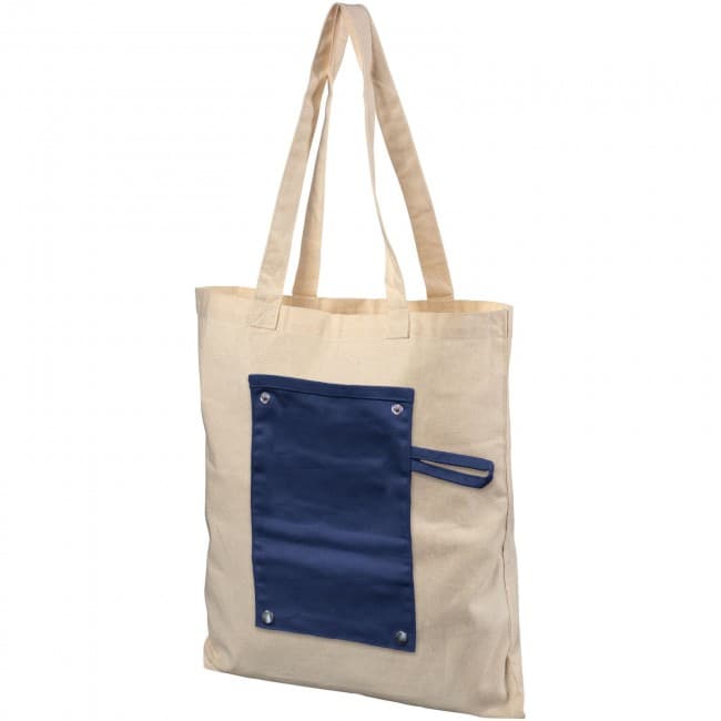 Custom Printed Snap 180 g/m² roll-up buttoned  cotton tote bag - Image 3