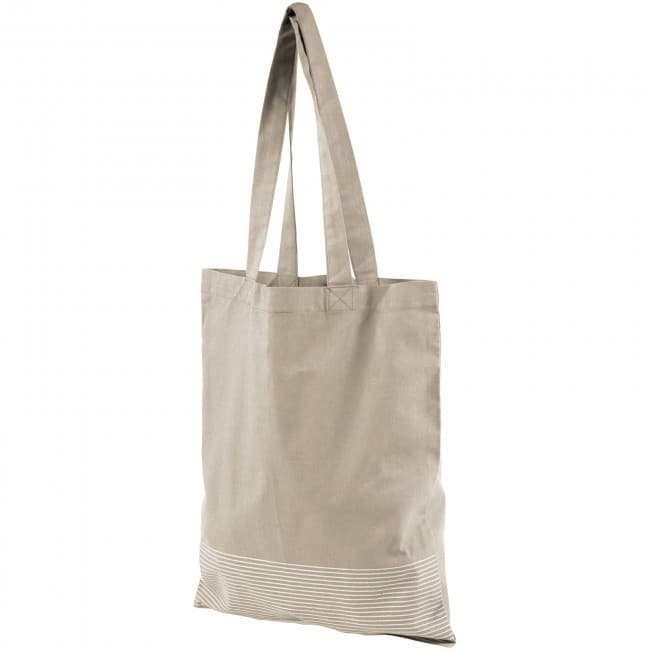 Custom Printed Aylin 140 g/m² silver lines cotton tote bag