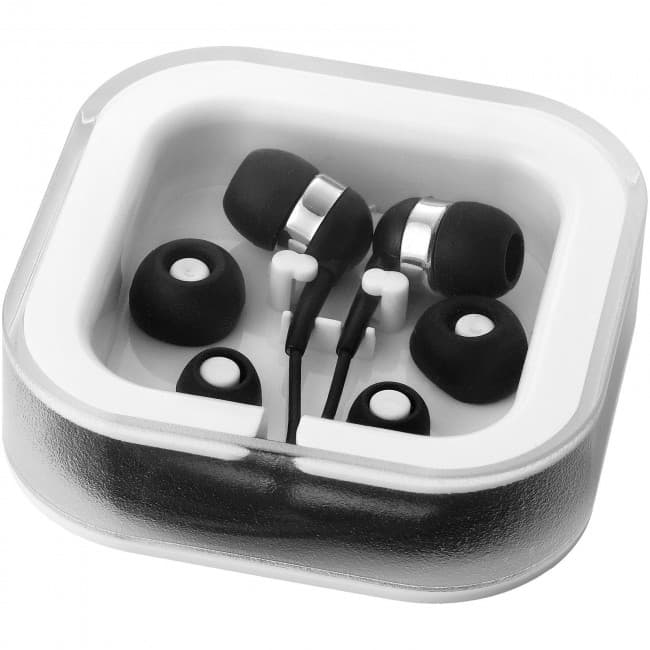 Custom Printed Sargas earbuds with microphone - Image 3