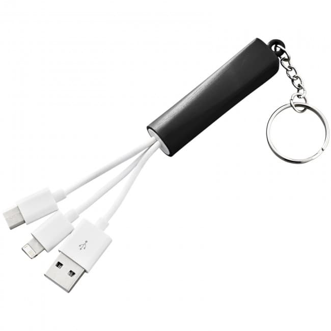 Custom Printed Route 3-in-1 light-up charging cable with keychain - Image 5