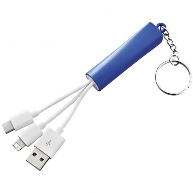 Custom Printed Route 3-in-1 light-up charging cable with keychain - Image 3