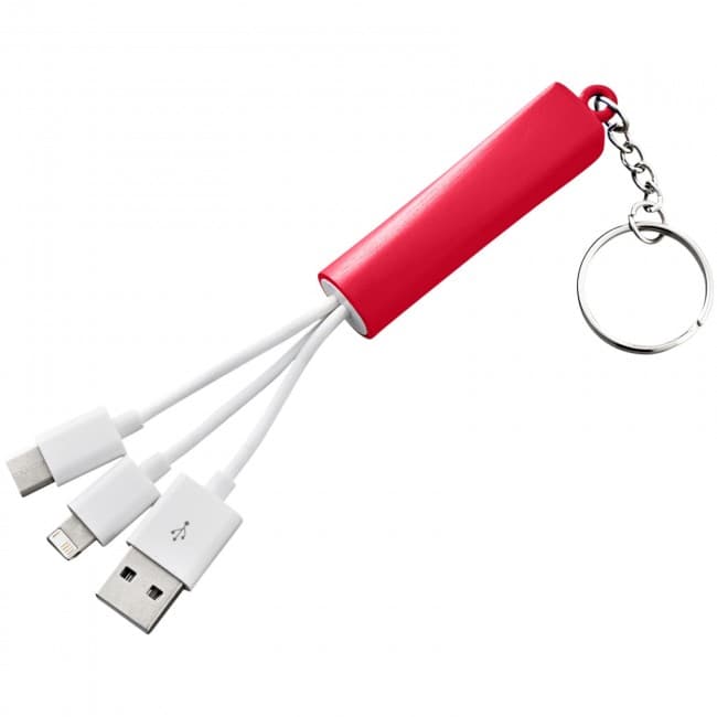 Custom Printed Route 3-in-1 light-up charging cable with keychain - Image 2