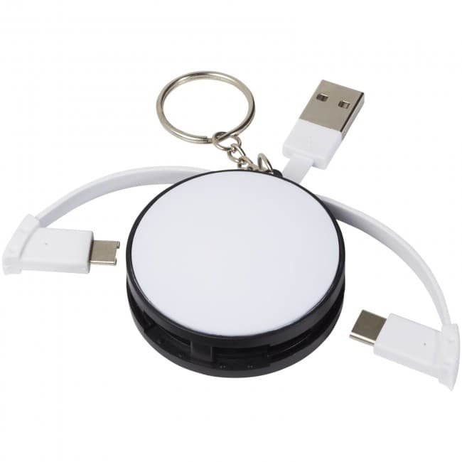 Custom Printed Wrap-around 3-in-1 charging cable with keychain - Image 4