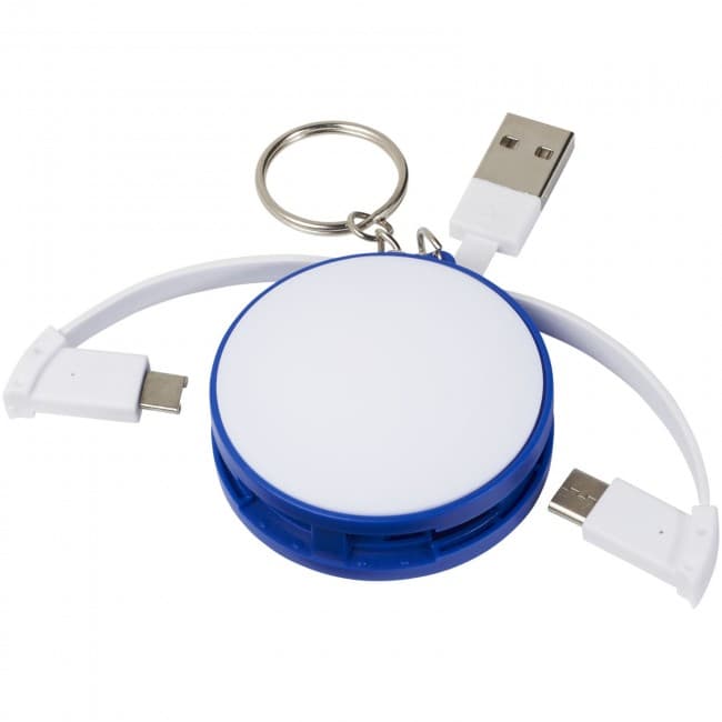 Custom Printed Wrap-around 3-in-1 charging cable with keychain - Image 3