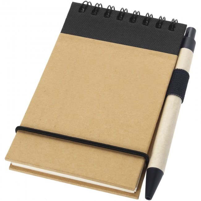 Custom Printed Zuse A7 recycled jotter notepad with pen - Image 2