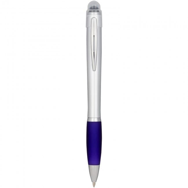 Custom Printed Nash light up pen silver barrel coloured grip - Image 6