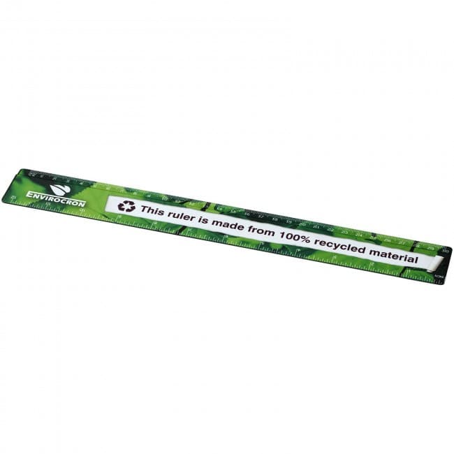 Branded Terran 30 cm ruler from 100% recycled plastic