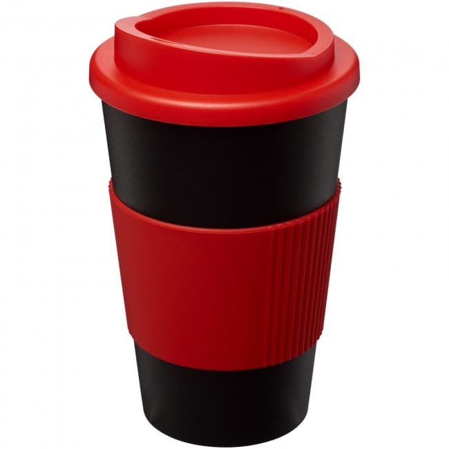 Custom Printed Americano Insulated Tumbler With Grip 350ml - Image 1