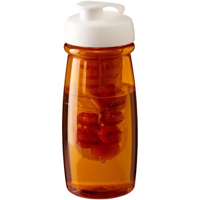 Custom Printed H2O Pulse® 600 ml flip lid sport bottle & infuser - Image 2