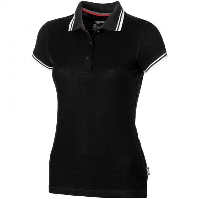 Custom Printed Deuce short sleeve women's polo with tipping - Image 1