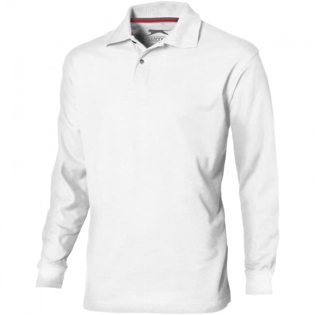 Custom Printed Point long sleeve men's polo - Image 6