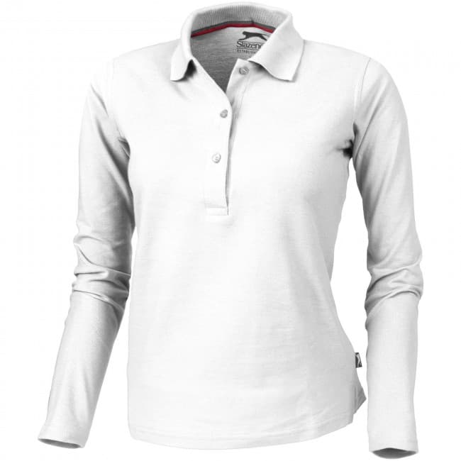 Custom Printed Point long sleeve women's polo - Image 6