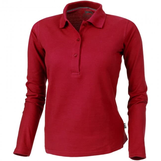 Custom Printed Point long sleeve women's polo - Image 5