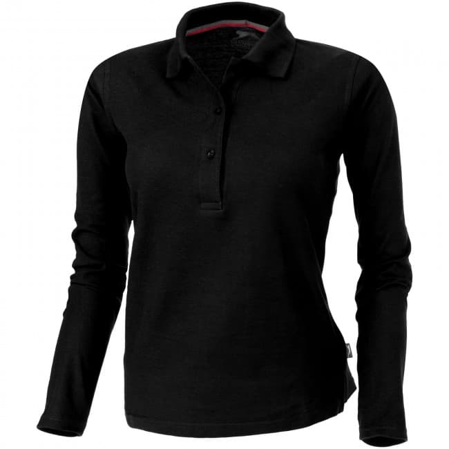 Custom Printed Point long sleeve women's polo - Image 1