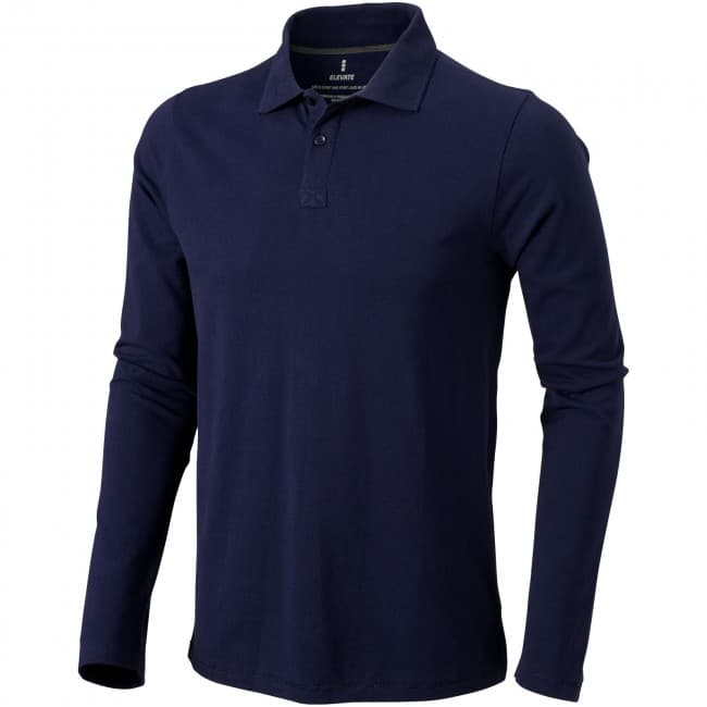 Custom Printed Oakville long sleeve men's polo - Image 4