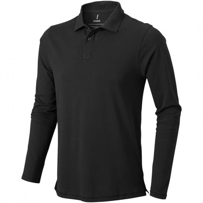 Custom Printed Oakville long sleeve men's polo - Image 3