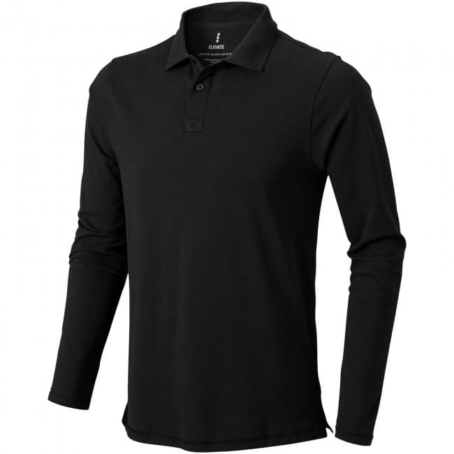 Custom Printed Oakville long sleeve men's polo - Image 1