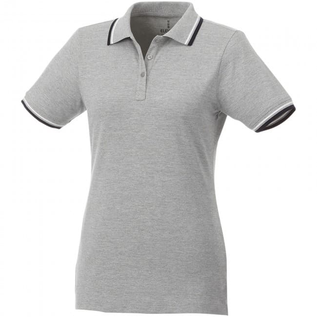 Custom Printed Fairfield short sleeve women's polo with tipping - Image 2