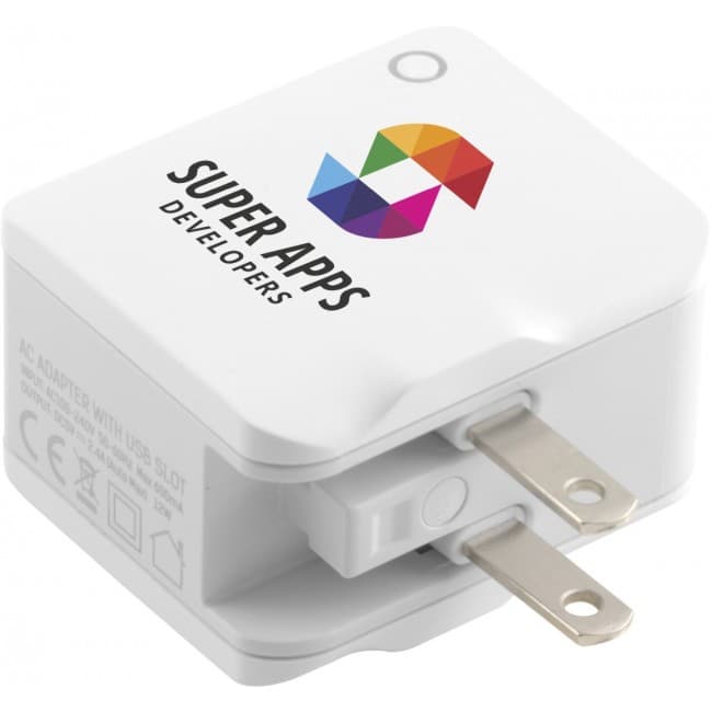 Branded World USB Travel Adaptor