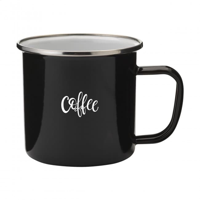 Custom Printed Retro Silver Emaille Mug