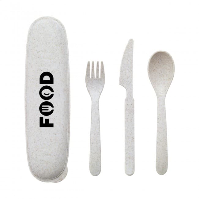 Custom Printed ECO Gusto wheat straw cutlery set