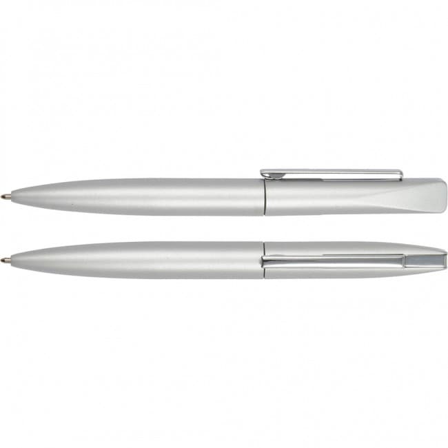 Custom Printed Silver Blade Ball Pen Lacquered with Chrome Trim