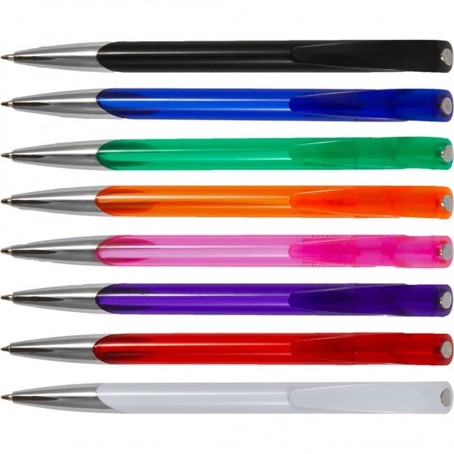 Custom Printed Splash Budget Plastic Push Ball Pen