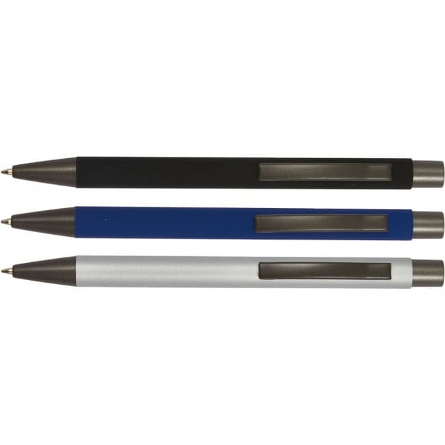 Custom Printed Ziggy Soft Touch Ball Pen with Chrome