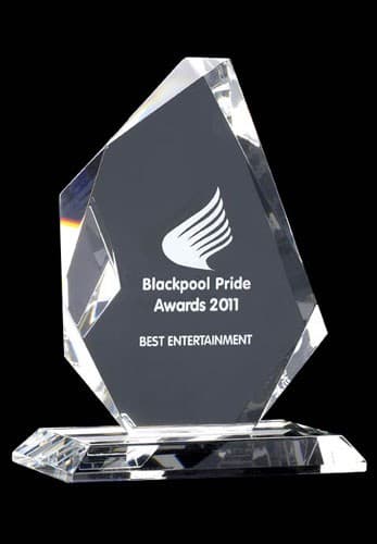 Custom Printed Medium Optical Crystal Trophy Award Prism