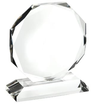 Custom Printed Medium Optical Crystal Premium Glass Octagon Award