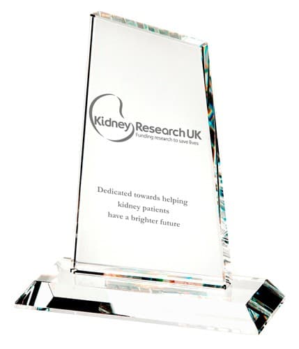 Custom Printed Optical Crystal Glass Medium Peak Trophy Award