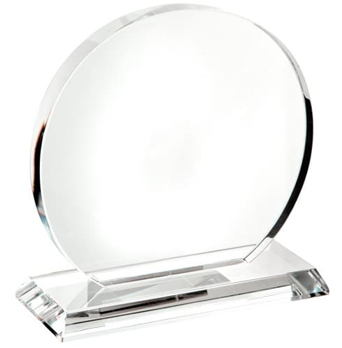 Custom Printed Medium Optical Round Crystal Trophy