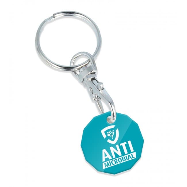 Branded AntiMicrobial Trolley Coin Keyring