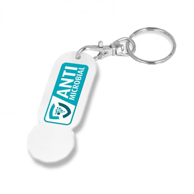 Branded AntiMicrobial Trolley Stick Oblong Keyring